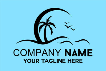 Fototapeta premium coconut tree silhouette on the beach