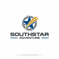 Adventure logo with stars and compass