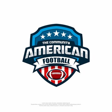 American football community logo with a badge style