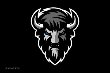Bison esport logo on black background