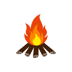 bonfire logo icon design template vector