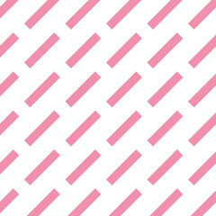 Seamless pattern vector with short lines. Pink sticks on white background. Cute simple abstract geometric art. For wrapping paper, cover, baby stuff, textile, wallpaper and interior decoration.
