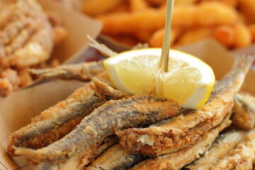 Fried fish appetizer, street food