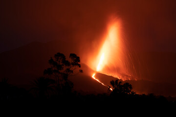 Erupción del volcán Cumbre Vieja en la isla de La Palma, Canarias.