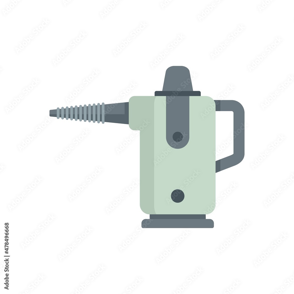 Poster robot steam cleaner icon flat isolated vector