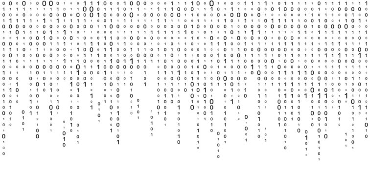Vector streaming binary code background. Matrix background with numbers 1.0. Coding or hacking concept. Vector illustration.