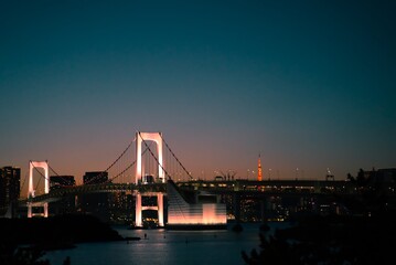 Obraz premium レインボーブリッジと東京タワー