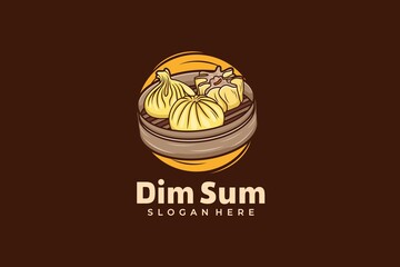 Dim sum logo design template - obrazy, fototapety, plakaty