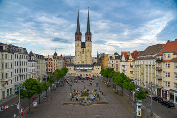 Altstadt von Halle / Saale mit Marktkirche