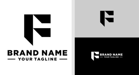 LETTER F LOGO MONOGRAM UNUSUAL GEOMETRIC EDITABLE
