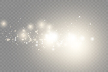 Glow light effect. Vector illustration. Christmas flash. dust