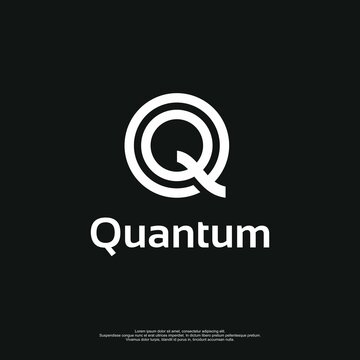Letter Q logo with modern minimalist style and black white color