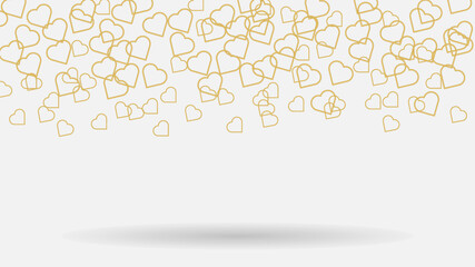 Abstract Background with Falling Golden Hearts. Valentine's Day