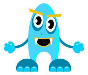 Funny creature. Crazy eye monster . Child toy