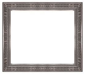 Golden frame for paintings, mirrors or photo isolated on white background. Design element with clipping path