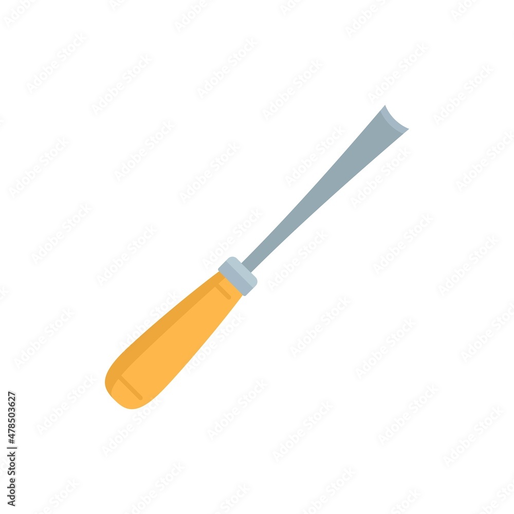 Poster round chisel icon flat isolated vector