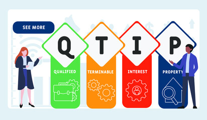 QTIP - Qualified Terminable Interest Property acronym. business concept background.  vector illustration concept with keywords and icons. lettering illustration with icons for web banner, flyer