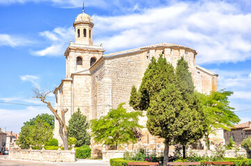 Fototapeta na wymiar Iglesia de La Asunción, Olmillos de Sasamon, Burgos, Spain 