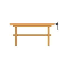 Carpenter work table icon flat isolated vector