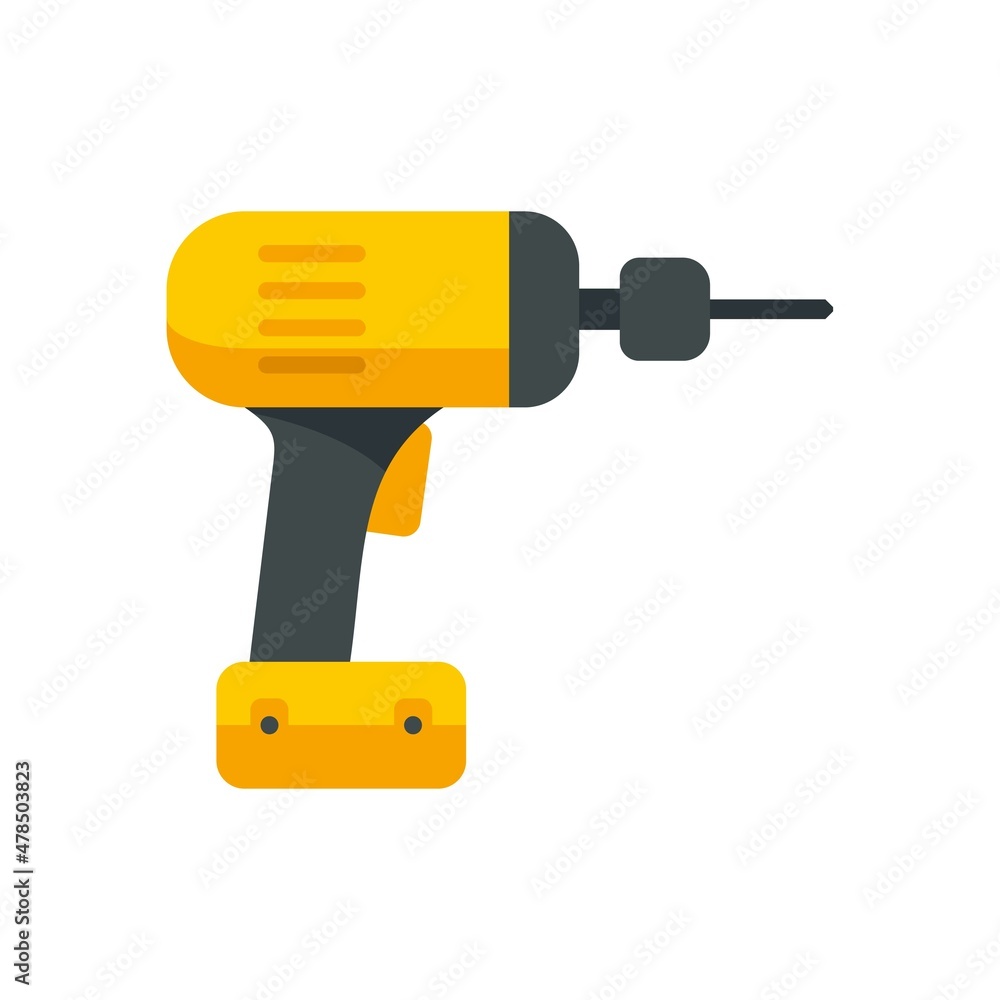 Wall mural cordless drill icon flat isolated vector