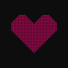 Obraz na płótnie Canvas Heart shape icon. Pixel art. Abstract vector background