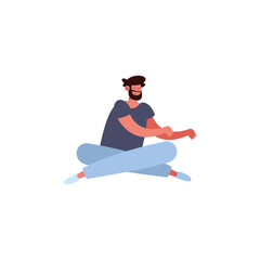 bearded man seated character