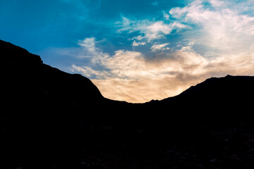 sunset over the mountains