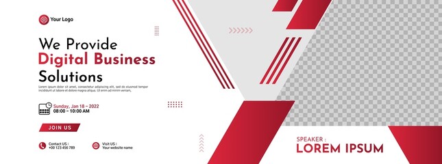 Business conference banner template design for webinar, marketing, online class program, etc