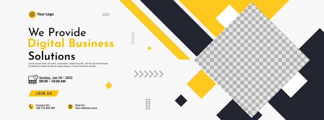 Business conference banner template design for webinar, marketing, online class program, etc