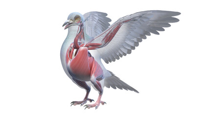 3d rendered illustration of a pigeons anatomy - the muscle system