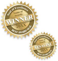 winner and finalist certificate award seals