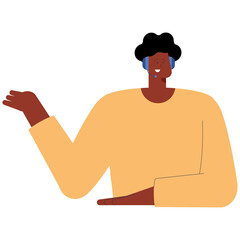 afro man with headphones