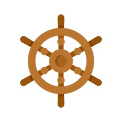 Cruise ship wheel icon flat isolated vector © anatolir