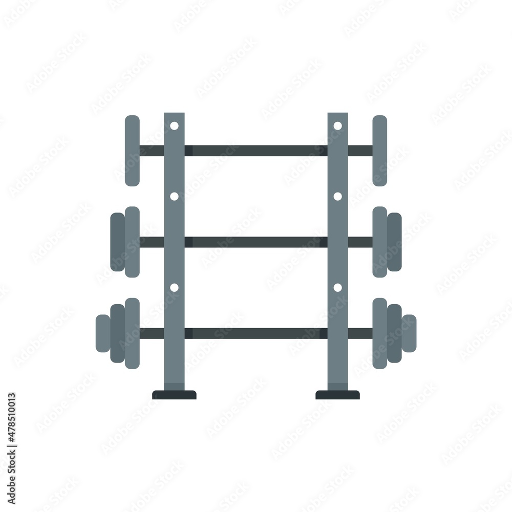 Poster Barbells stand icon flat isolated vector