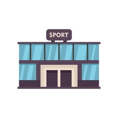 Sport gym building icon flat isolated vector