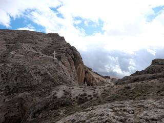 SYRIA. Maalul Monastery is located 60 km from Damascus. Nearby is the village of Kalamondin resembling an eagle's nest. The houses are built on the rocks by steps.
