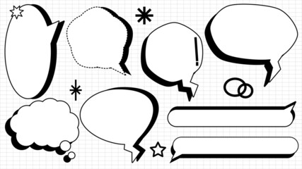 Collection set of the blank speech bubbles for thinking, conversation box, frame talk, speak balloon, thinking balloons, border frame, thought bubble, bubble text