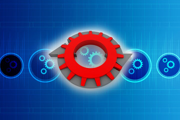 3D rendering illustration.  gears on a white background