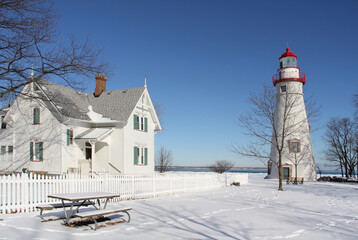 Marblehead Lighthouse in Marblehead, Ohio, United States, is the oldest lighthouse in continuous...