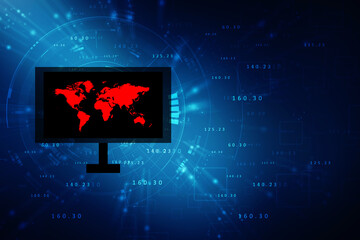 2d illustration world map abstract background