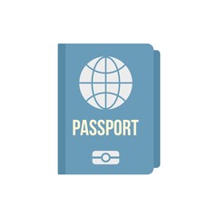 Personal information passport icon flat isolated vector
