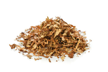 Heap of tobacco isolated on white background