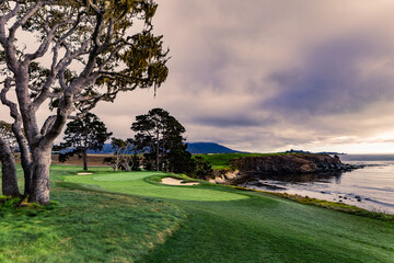 Fototapeta na wymiar coastline golf course in California