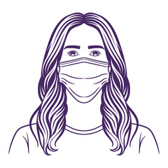 women protective mask against for virus, woman wearing a mask