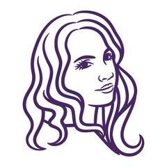 Woman face logo design template