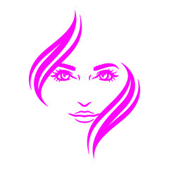 Woman face logo design template