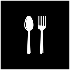 spoon,fork,and knife icon logo vector design template