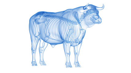 3d rendered illustration of the bovine anatomy - the skeleton