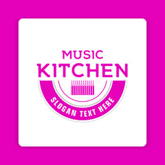 music kitchen logo template editable