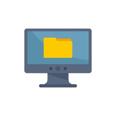 Folder remote access icon flat isolated vector